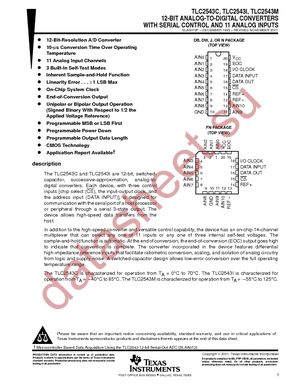 TLC2543CFNRG3 datasheet  